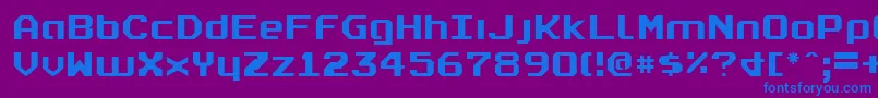 フォントrealpolitik – 紫色の背景に青い文字