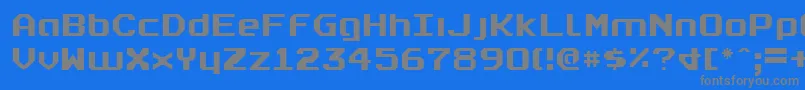 フォントrealpolitik – 青い背景に灰色の文字