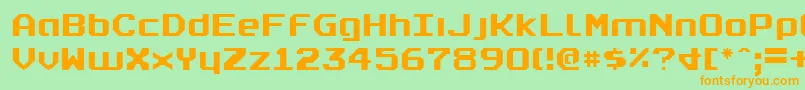 realpolitik Font – Orange Fonts on Green Background