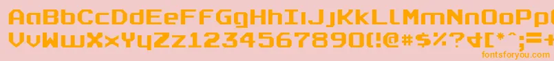 realpolitik Font – Orange Fonts on Pink Background