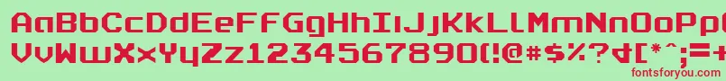 フォントrealpolitik – 赤い文字の緑の背景