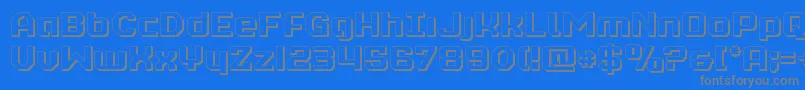 フォントrealpolitik3d – 青い背景に灰色の文字