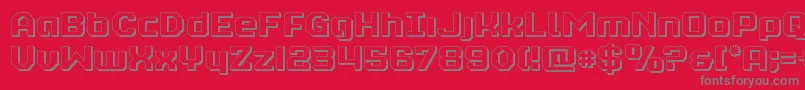 realpolitik3d-fontti – harmaat kirjasimet punaisella taustalla