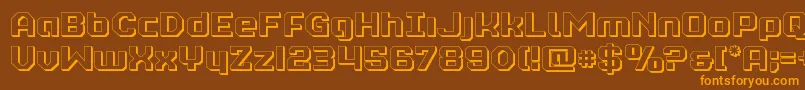 realpolitik3d Font – Orange Fonts on Brown Background