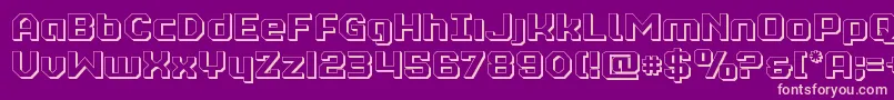 realpolitik3d Font – Pink Fonts on Purple Background