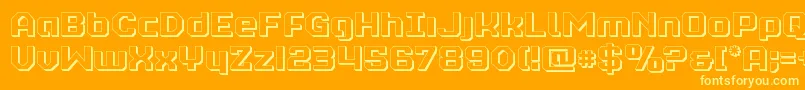 フォントrealpolitik3d – オレンジの背景に黄色の文字