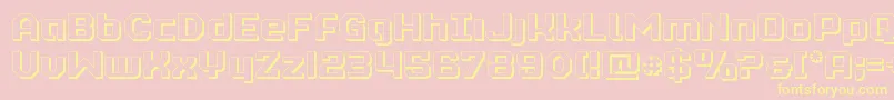 realpolitik3d Font – Yellow Fonts on Pink Background