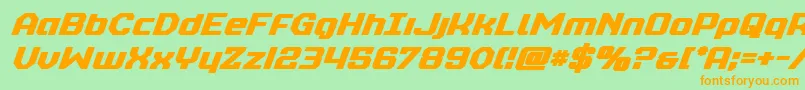 realpolitikboldital Font – Orange Fonts on Green Background