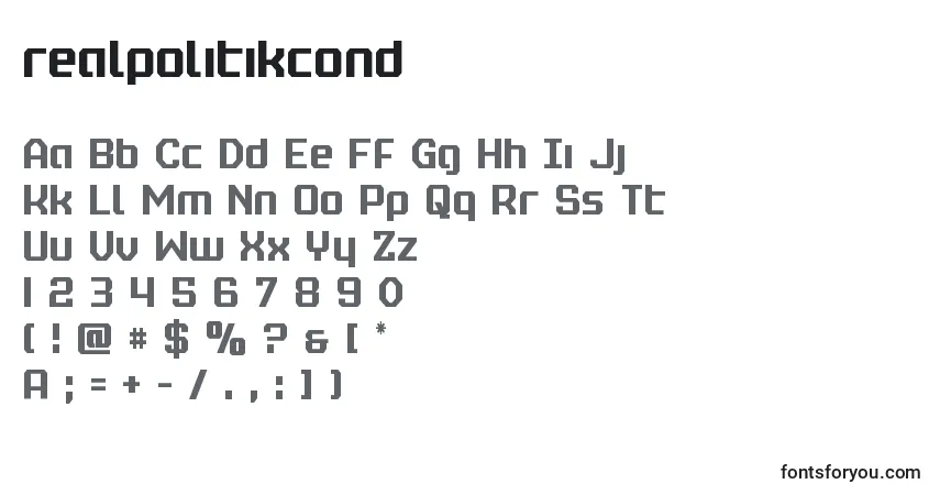 Шрифт Realpolitikcond – алфавит, цифры, специальные символы