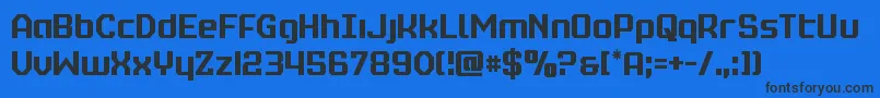 realpolitikcond Font – Black Fonts on Blue Background