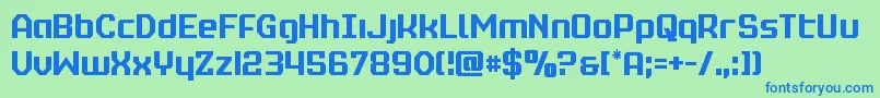 realpolitikcond Font – Blue Fonts on Green Background