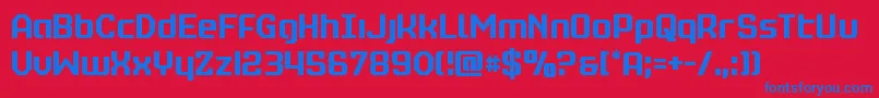 realpolitikcond Font – Blue Fonts on Red Background