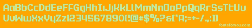 realpolitikcond Font – Green Fonts on Orange Background