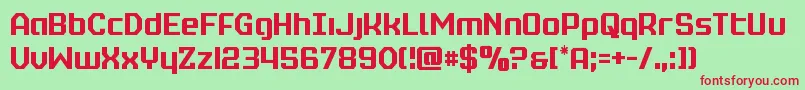 realpolitikcond Font – Red Fonts on Green Background