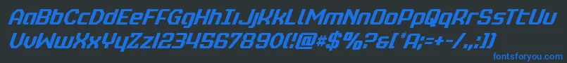 realpolitikcondital Font – Blue Fonts on Black Background