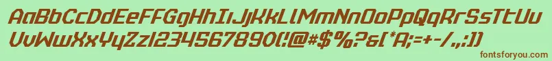 realpolitikcondital Font – Brown Fonts on Green Background