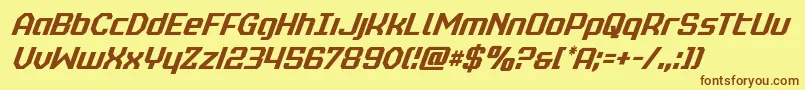 realpolitikcondital Font – Brown Fonts on Yellow Background