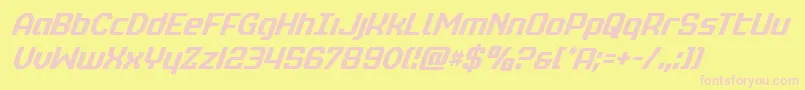 realpolitikcondital Font – Pink Fonts on Yellow Background