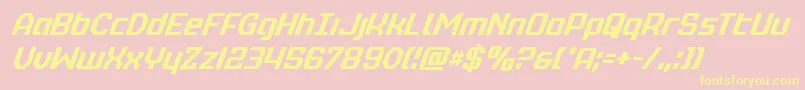 realpolitikcondital Font – Yellow Fonts on Pink Background