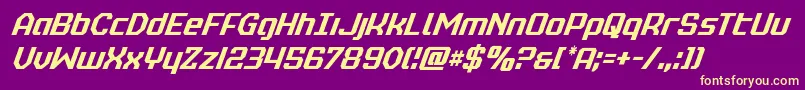 realpolitikcondital Font – Yellow Fonts on Purple Background