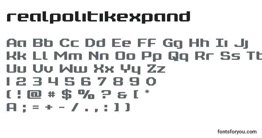 Realpolitikexpand Font – alphabet, numbers, special characters