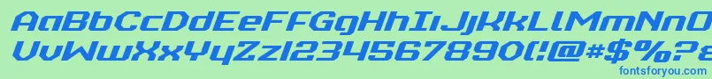 realpolitikexpandital Font – Blue Fonts on Green Background
