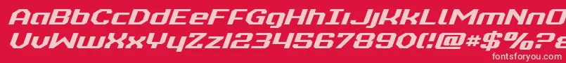 realpolitikexpandital Font – Pink Fonts on Red Background