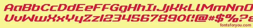 realpolitikexpandital Font – Red Fonts on Yellow Background