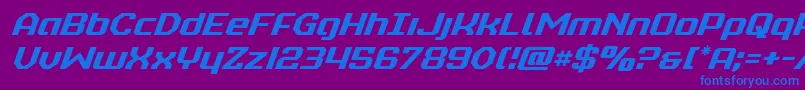 フォントrealpolitikital – 紫色の背景に青い文字