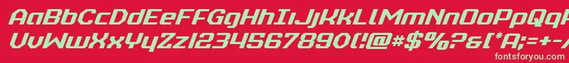 フォントrealpolitikital – 赤い背景に緑の文字