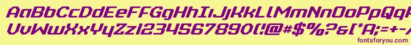 realpolitikital Font – Purple Fonts on Yellow Background