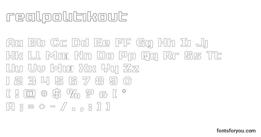 Шрифт Realpolitikout – алфавит, цифры, специальные символы