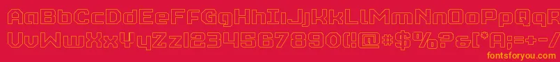 realpolitikout Font – Orange Fonts on Red Background