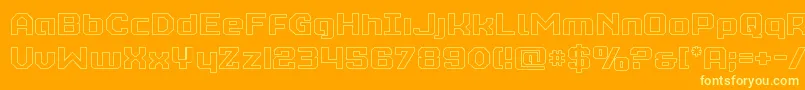 realpolitikout Font – Yellow Fonts on Orange Background