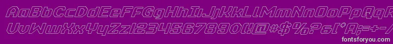 realpolitikoutital Font – Green Fonts on Purple Background