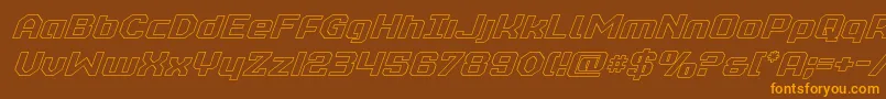Шрифт realpolitikoutital – оранжевые шрифты на коричневом фоне