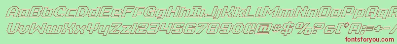 realpolitikoutital Font – Red Fonts on Green Background
