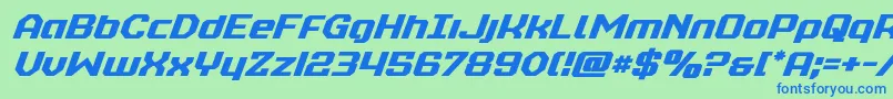 フォントrealpolitiksemiboldital – 青い文字は緑の背景です。