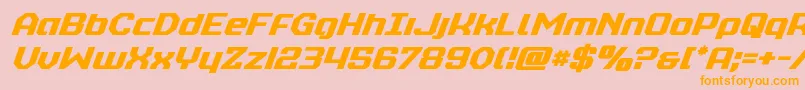 realpolitiksemiboldital Font – Orange Fonts on Pink Background