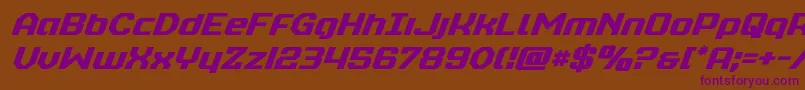 realpolitiksemiboldital Font – Purple Fonts on Brown Background