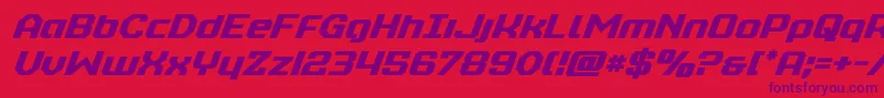 realpolitiksemiboldital-Schriftart – Violette Schriften auf rotem Hintergrund