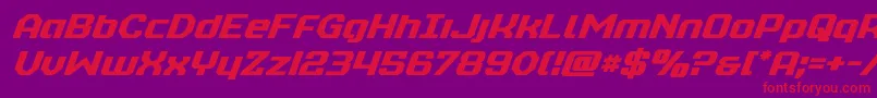 realpolitiksemiboldital Font – Red Fonts on Purple Background