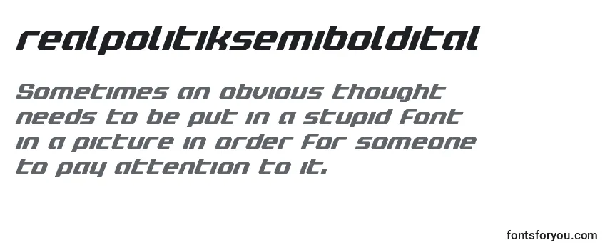 Review of the Realpolitiksemiboldital Font
