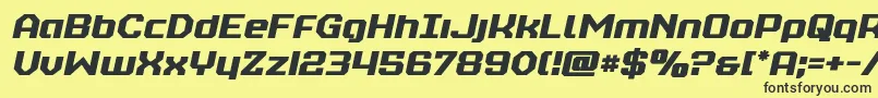 realpolitiksemiboldsemital Font – Black Fonts on Yellow Background