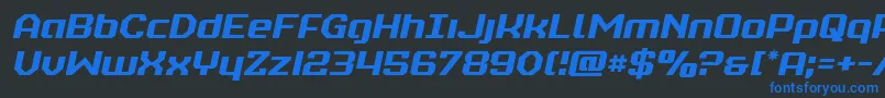 realpolitiksemital Font – Blue Fonts on Black Background
