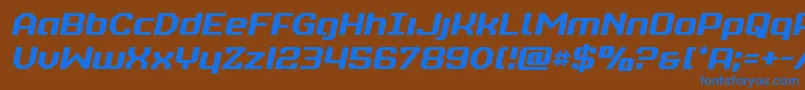 realpolitiksemital Font – Blue Fonts on Brown Background
