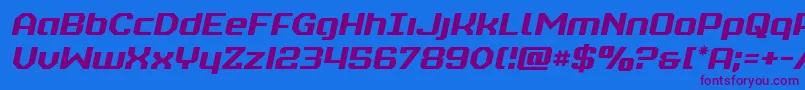 realpolitiksemital Font – Purple Fonts on Blue Background