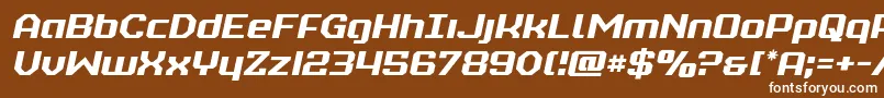 フォントrealpolitiksemital – 茶色の背景に白い文字