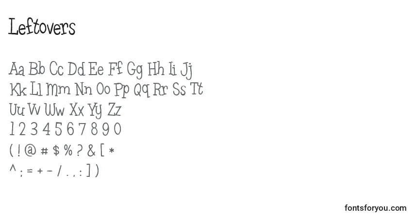 A fonte Leftovers – alfabeto, números, caracteres especiais