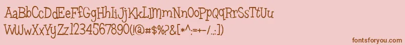 Leftovers Font – Brown Fonts on Pink Background